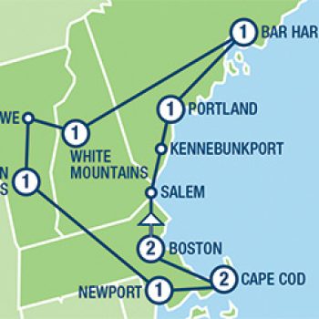 ארצות הברית, מפת טיול בוסטון